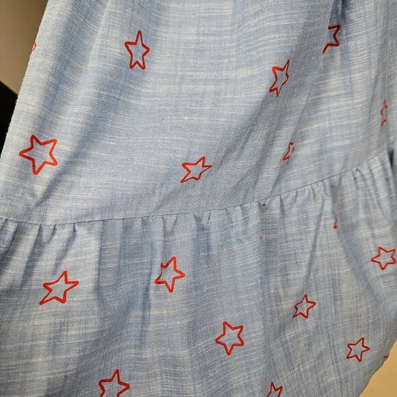 Girls Cat & Jack Girls Patriotic Blue Star Print Smocked Dress S (6/6X) Party - Picture 7 of 9